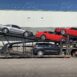 Car Hauler Transporting Mustangs