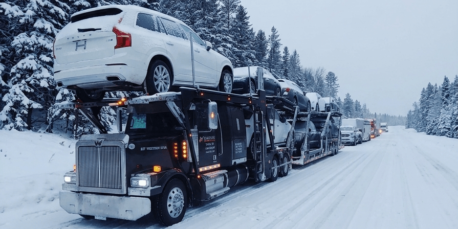 Snowbird car delivery car hauler shipping vehicles in Canada.