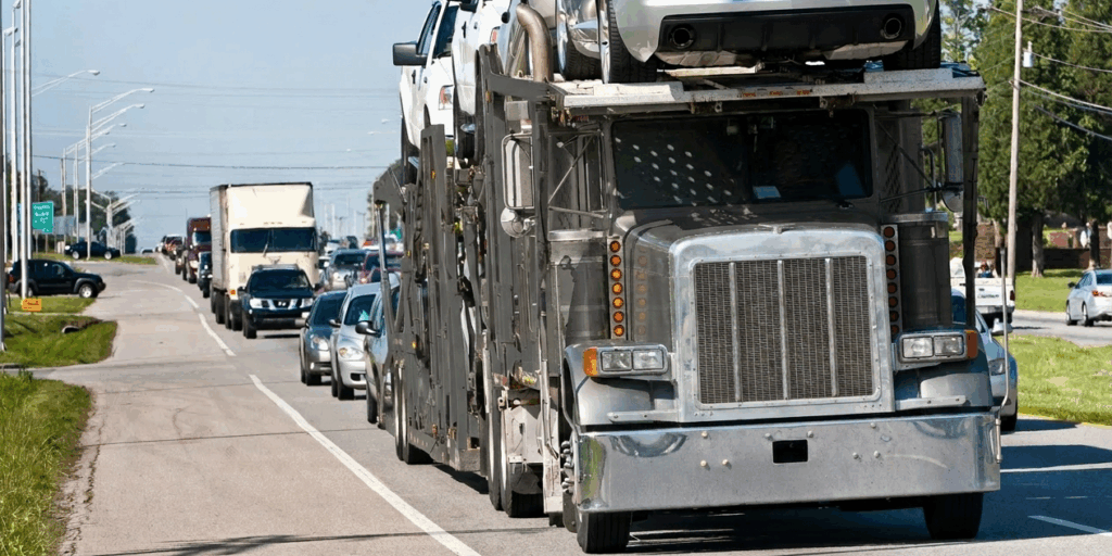 Car shipping cost in canada. A car hauler transporting vehicles.